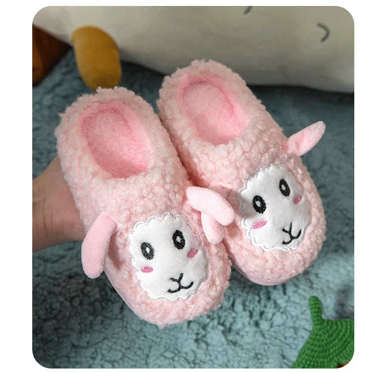 Wholesale Price Baby Sandalia Plush Upper PVC Sole Baby Fur Slides Children Cartoon Slipper Sandals Kids Slippers