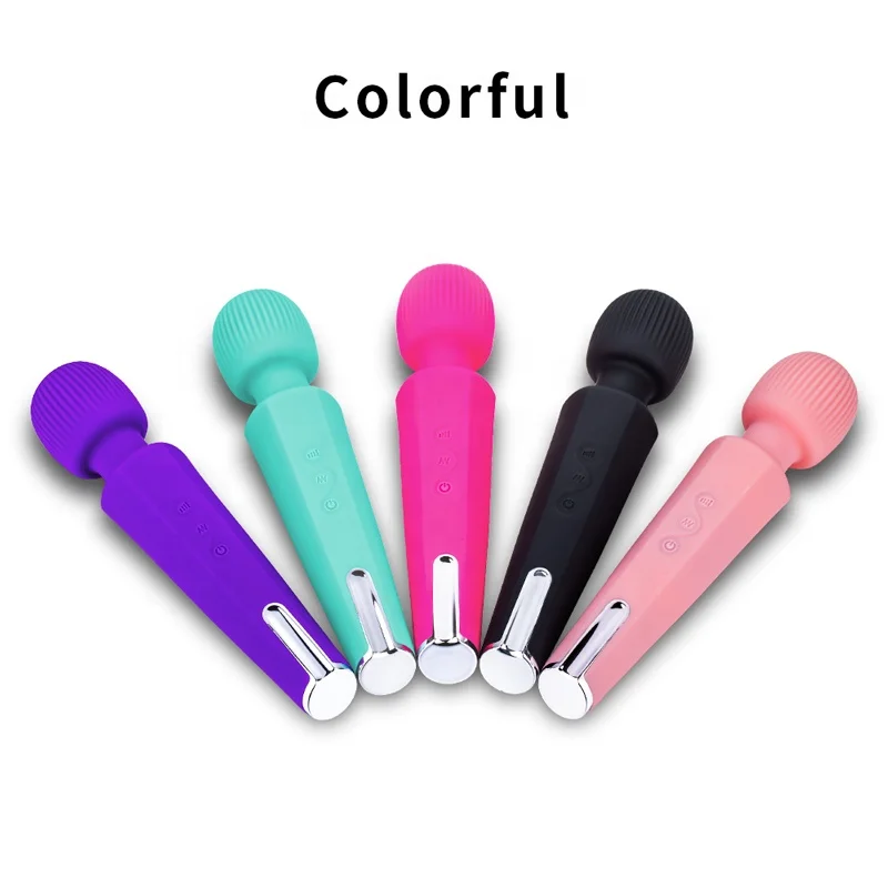 
black color usb rechargeable cordless body massage wand massager 