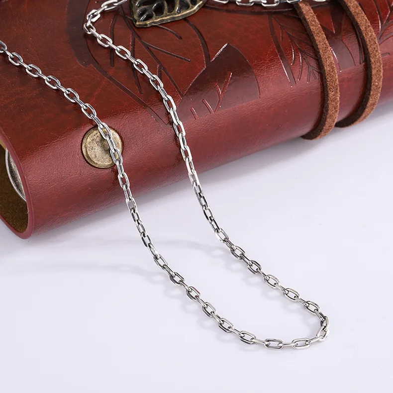 100% чистое серебро 925 оптом 14K позолоченное S925 Скрепка звено цепи высокого качества длинное ожерелье ювелирные изделия для женщин