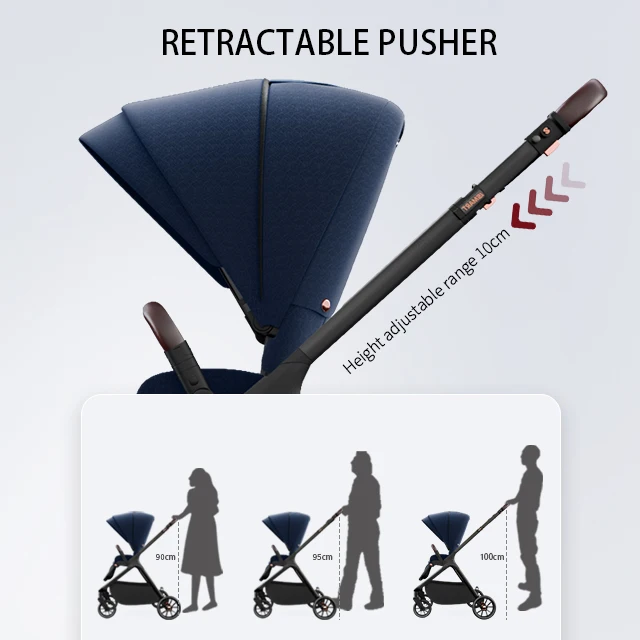 Smart Stroller Hot sell luxury 3-in-1 stroller with Car Seat Pram Reversible Bassinet OEM Easy Clean Grey Frame