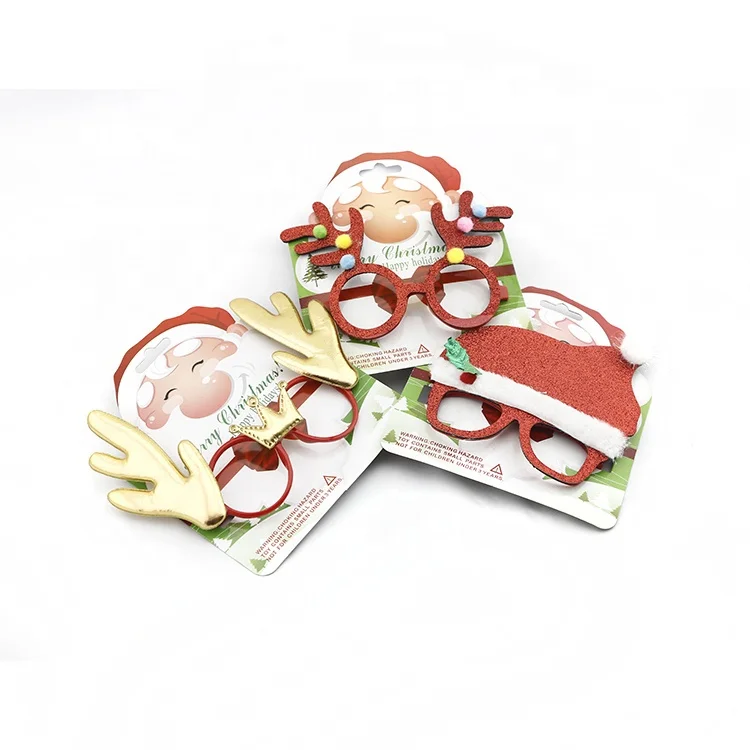 Merry Christmas Decoration Paper Party Glasses Children Photo Props Holiday Party Paper Eyeglasses for Party Supplies