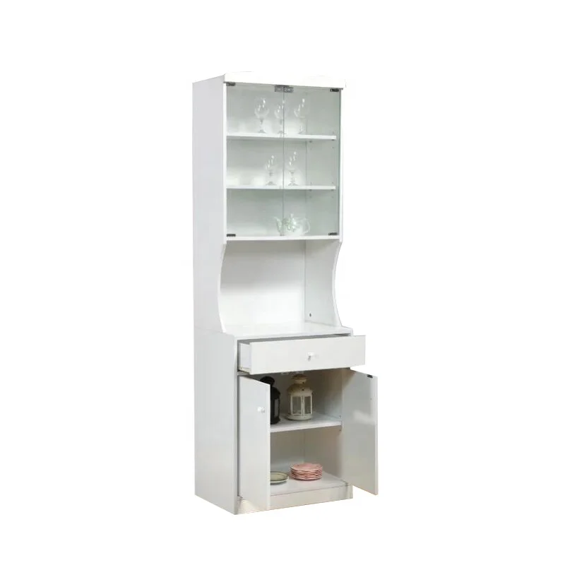 Modern Free Standing Large White Kitchen Cabinet Wooden Buffet China Cabinet Hutch