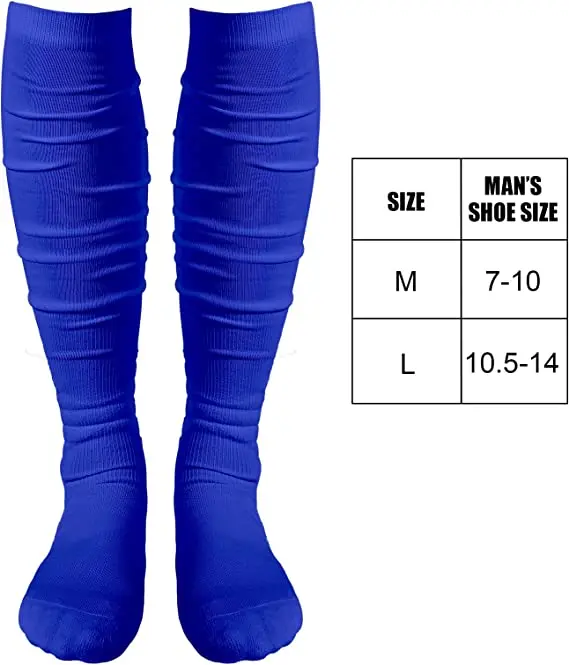Non Slip Men Football Socks Extra Long Soccer Over Knee Athletic Compression Football Scrunch Socks