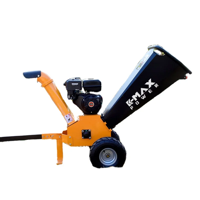 TUV/CE Trituradora de astillas de madera con motor de gasolina de 7HP para uso en jardines agricolas, maquina de astillado