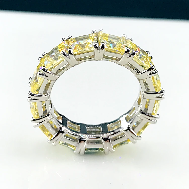 Fine couple tennis ring fashion s925 silver ring beautiful Gemstone setting ring Ladies Love is a gift