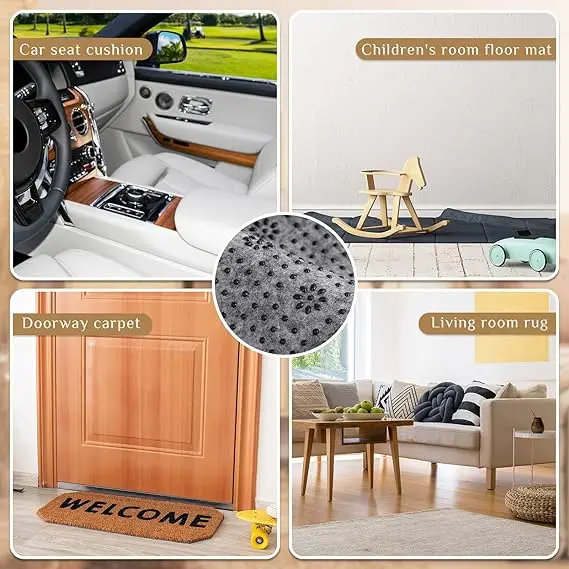 Factory Free Sample Tufting Secondary Backing Cloth Pad Polyester Composite Drop Plastic Dots Non-slip Fabric for Rug Making