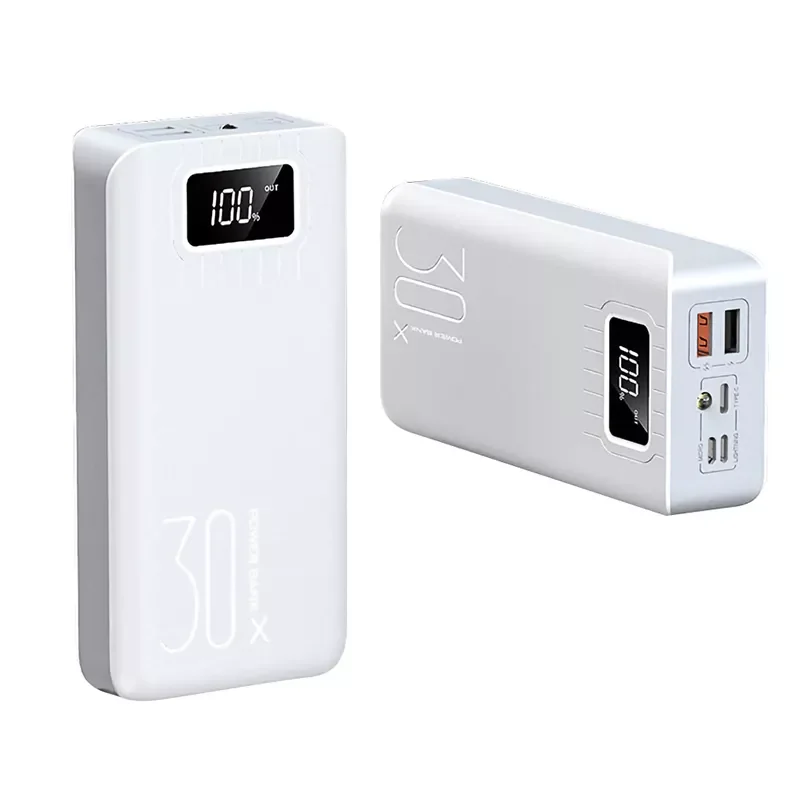 Hot Selling Powerbank 30000mah Portable Laptop Usb Charger Power Bank With Digital Power Display Led Flashlight