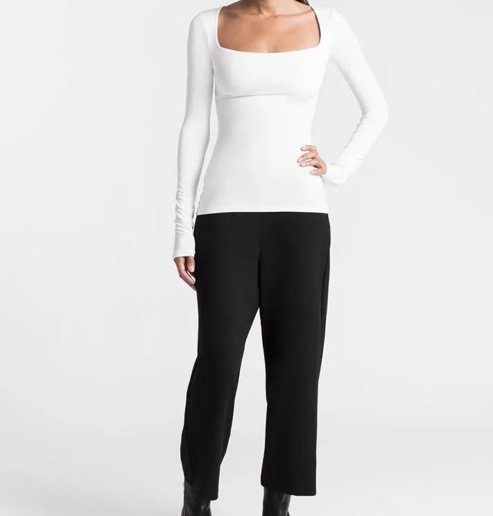 Ladies high quality long sleeve mid-length sports slim fit top