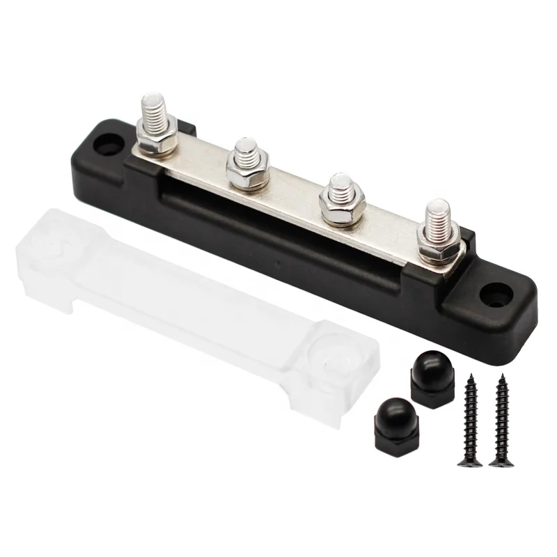 Marine 150A 12V 24V 4 Stud Battery Heavy Duty Bus bar Distribution Terminal Block Positive Negative Bus Bar For Auto Car Boat
