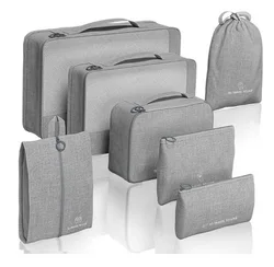 Eco friendly RPET smart packing cubes and bags 7pcs travel compression luggage cubes