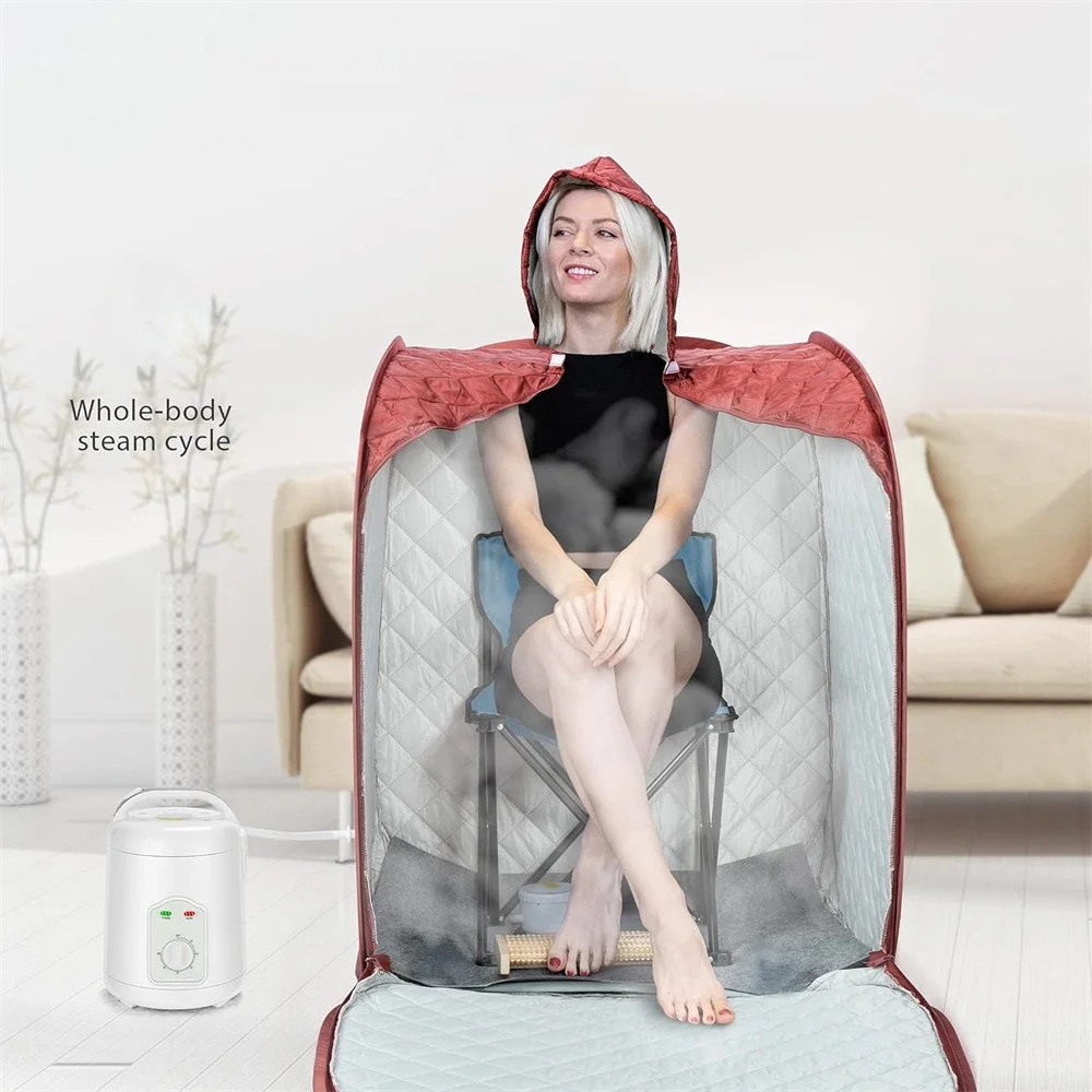 Detox Relaxation Home Sauna with Hat Portable Personal One Person Home Sauna Spa Full Body Steam Sauna