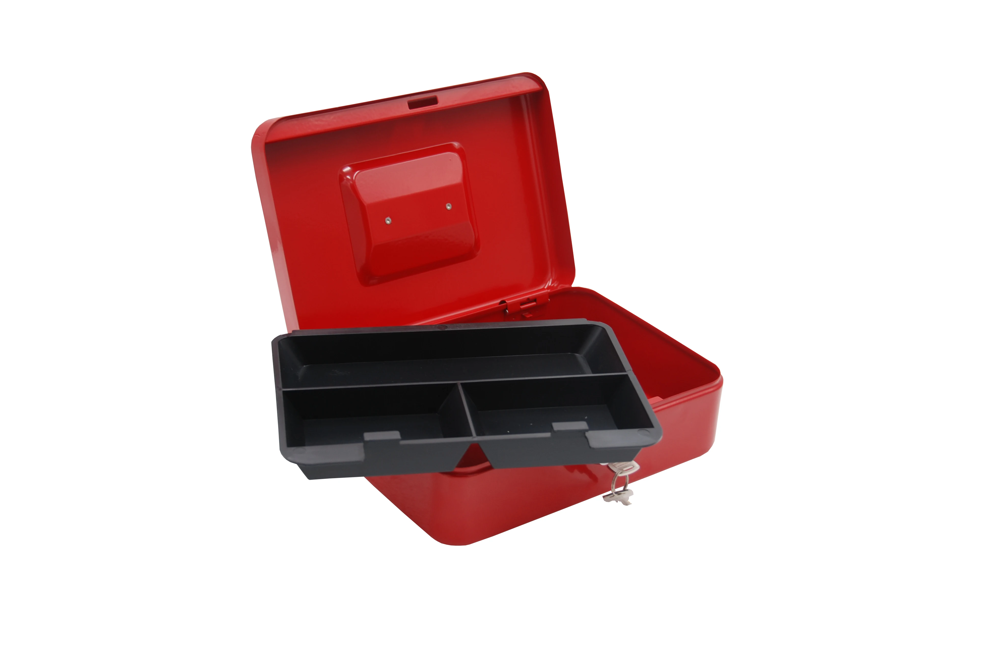 Portable Metal Cash Box, Key Lock Metal Safe Box Piggy Bank Money Saving Box/