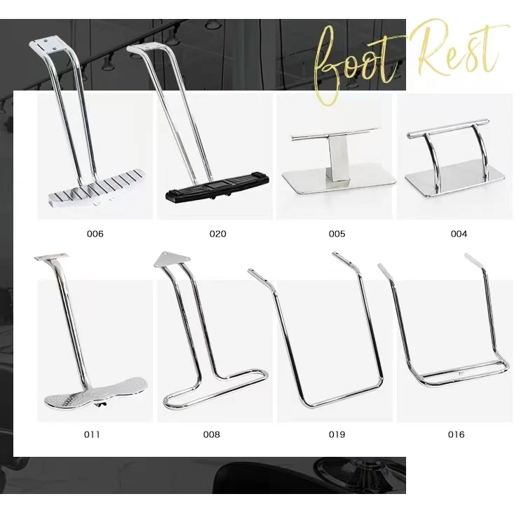 Senior barber chair beauty Spa massage chair professional mobile pedal gold stainless steel nail salons footstool