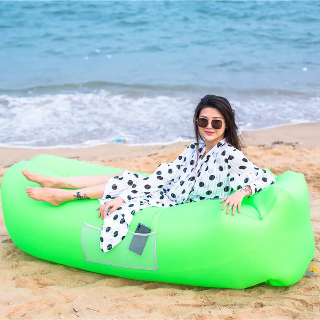Camping & Barbecue Party & Self-driving Tour & Beach Inflatable Lounger Chair Portable Air Sofa Bed Camping Sleeping Pod