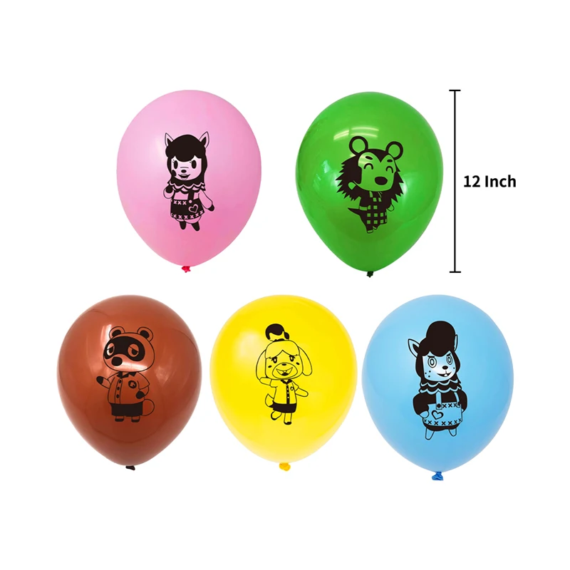 Animal crossing theme party decoration wholesale happy bithday banner latex balloon supplies