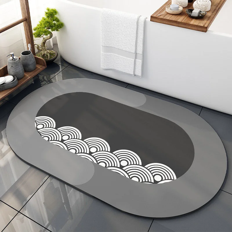 Super absorbent diatom mud bath drying mat shower anti slip floor mat for bathroom