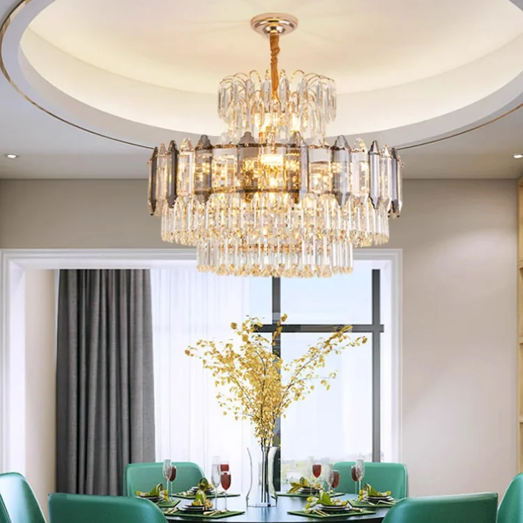 K9 crystal gold pendant light modern high chandeliers ceiling luxury pendant light