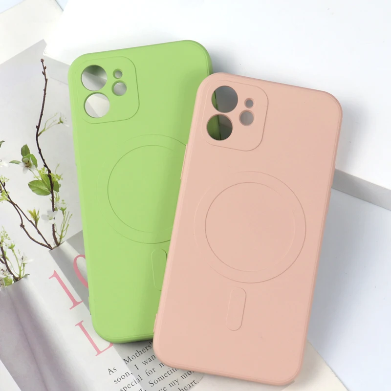 Factory wholesale  Magnetic silicone oil TPU phone case  back with cloth pile anti drop and scratch resistant For iPhone 13 Pro