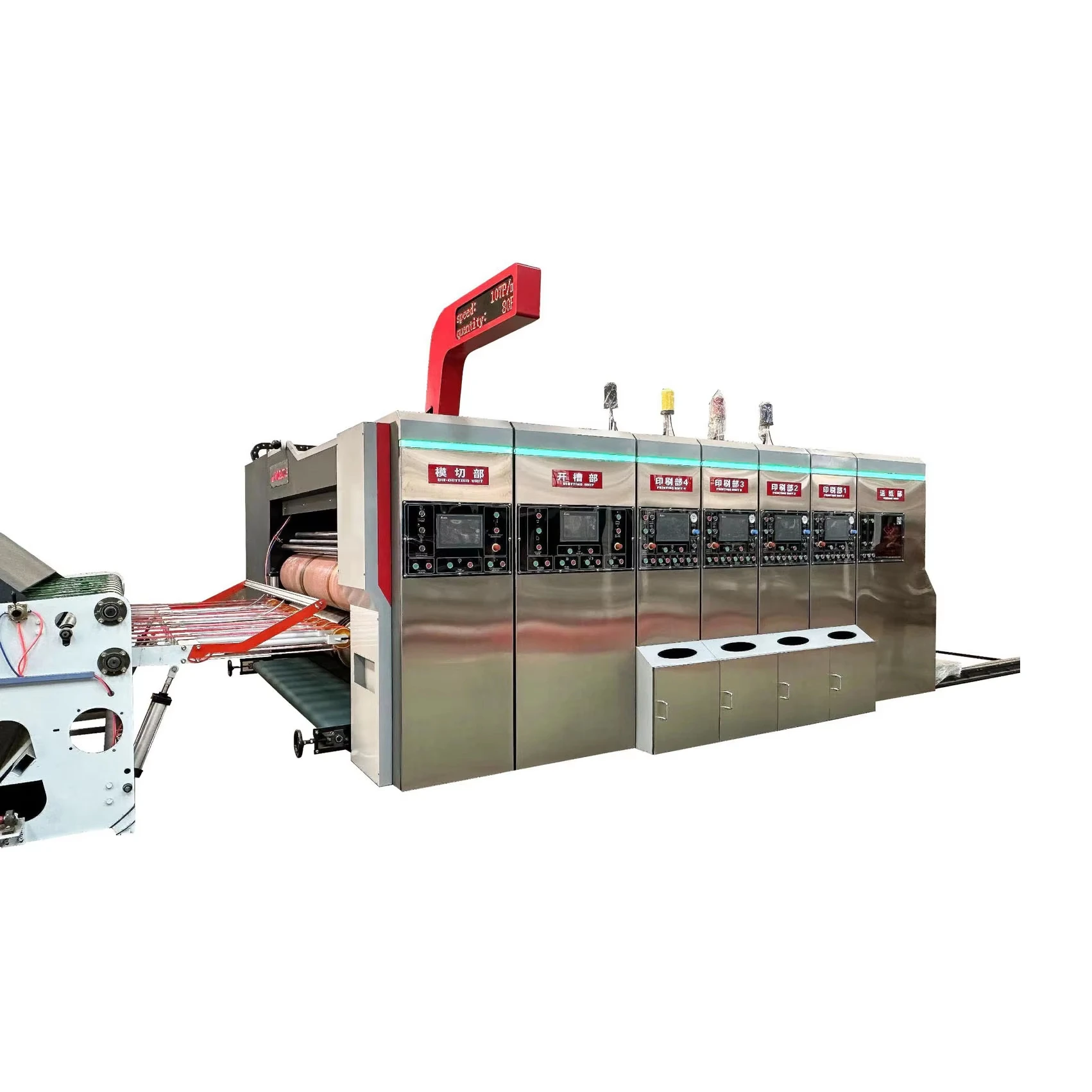 Vacuum Transfer Flexographic High Speed Printer Slotter Rotary Die Cutter Carton Box