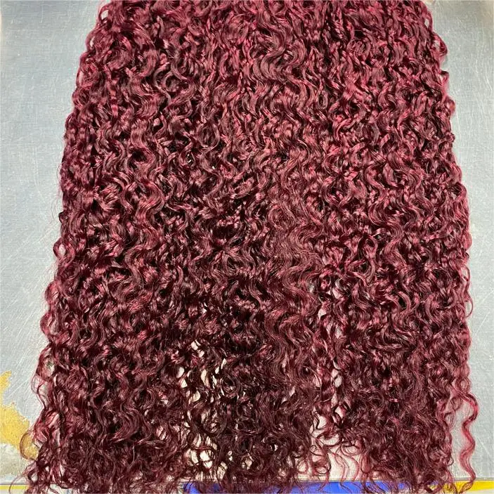 Highlight Double Drawn Curl Funmi 99J# SDD Vietnamese Pixie 100% Virgin Human Raw Extensions