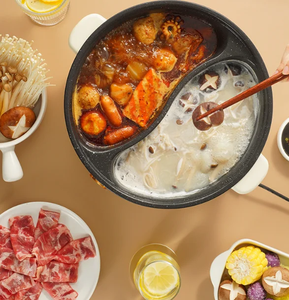 High Quality Electric Mandarin Duck Pot  Electric Cooker Dormitory ElectricCooking PotMulti Functional Pot Non Stick Integrated