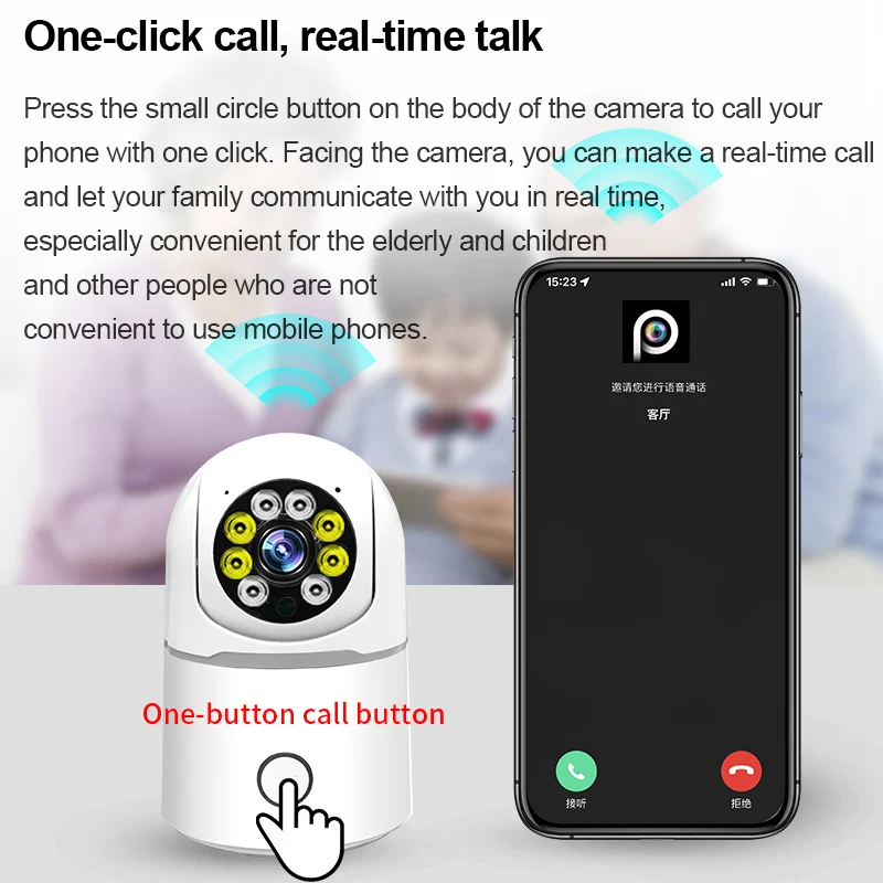 AI smart camera 1080P full color night vision indoor home camera mini wifi camera