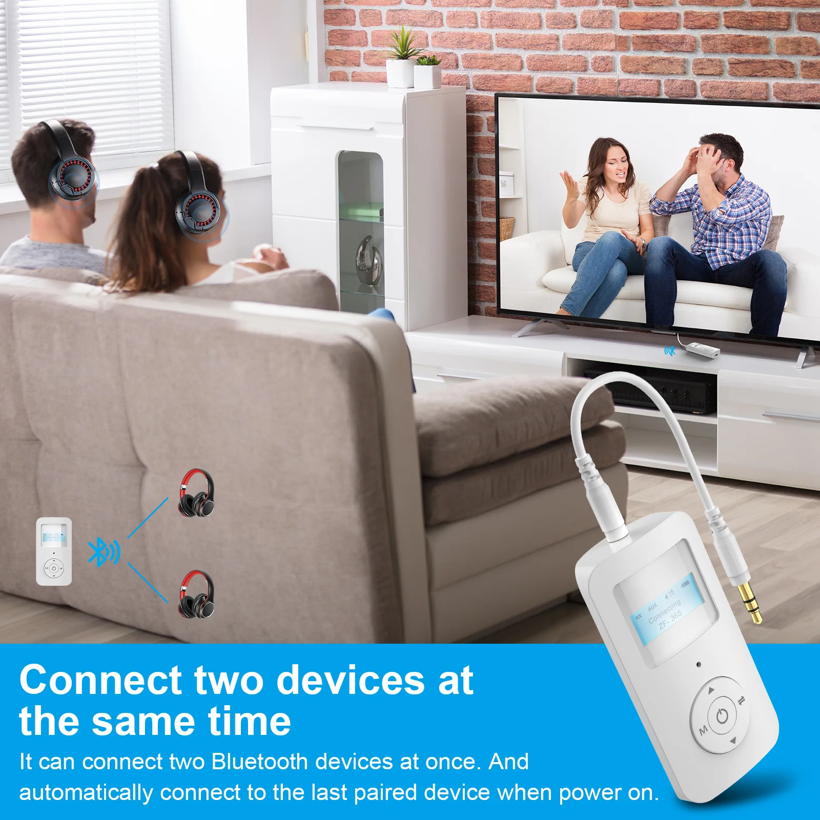 2 in 1 Airplane Transmitter and Receiver BT5.0 Wireless 3.5mm Bluetooth Adapter