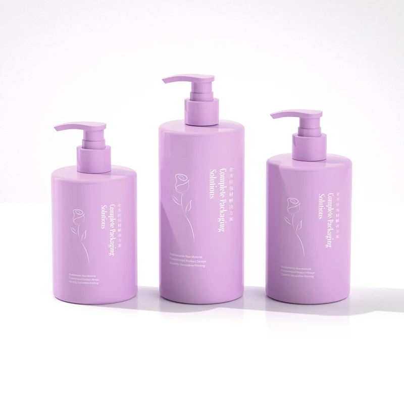 Custom 350ml 400ml 500ml Cylindrical Plastic Lotion Pump Bottle Empty 24/410 PET Plastic Bottle For Cosmetic Packaging