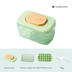 Ice Cube Tray Drink Jelly Freezer Mould Ice Maker Three Layer Ice Cube Tray Box with Lid Cover