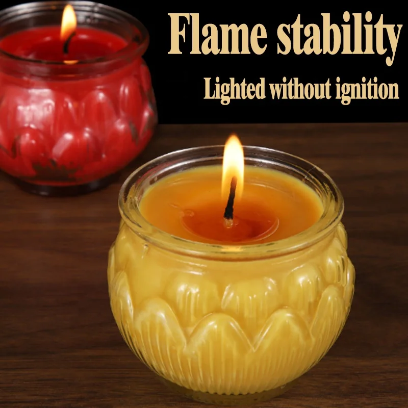wholesale premium 24 hours burn time organic tibetan tea light butter lamp lotus votive ghee candles