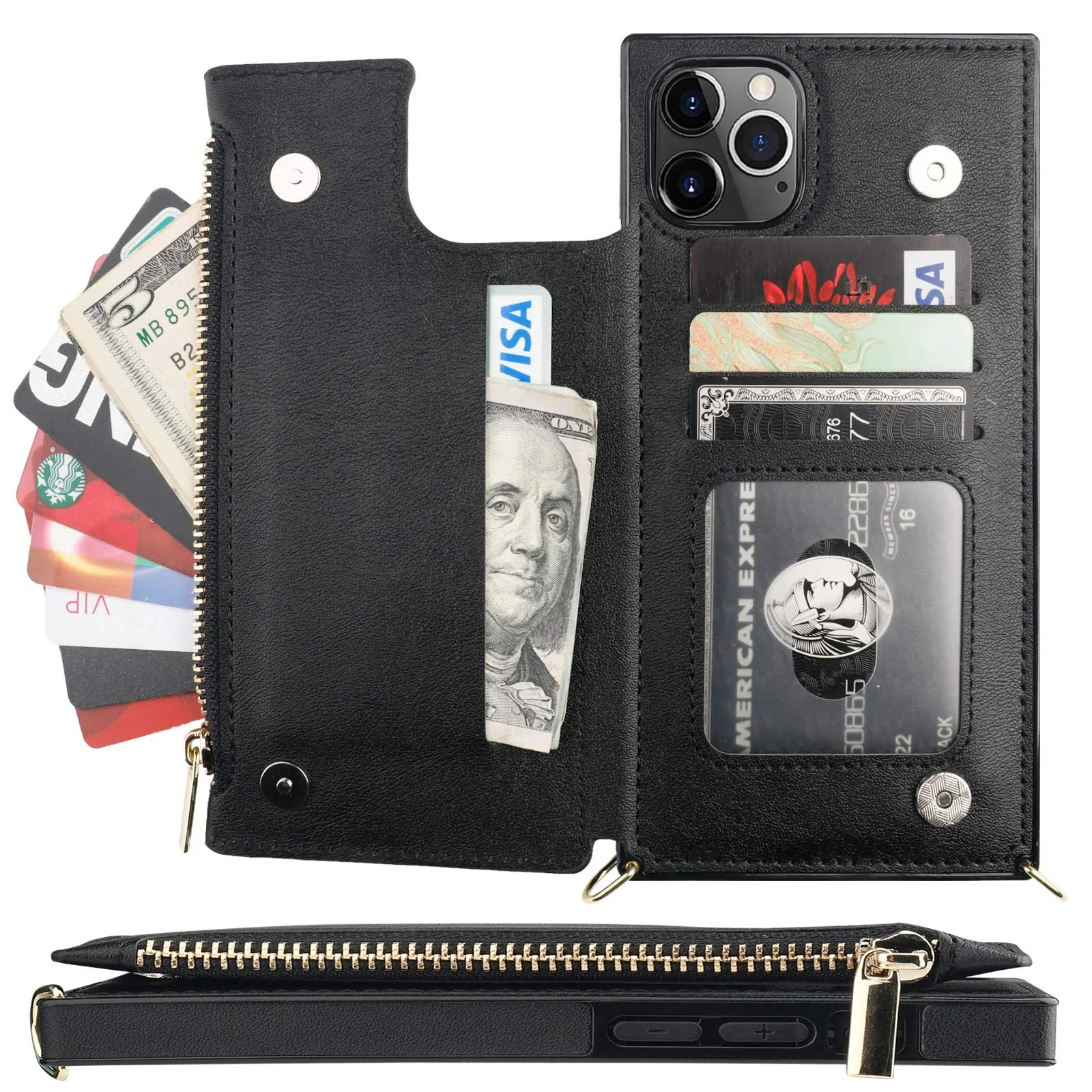 LFD1061 Fashion Wallet function cute wholesale leather silicon phone case machine 6.1 6.7 inch mobile phone bags cases