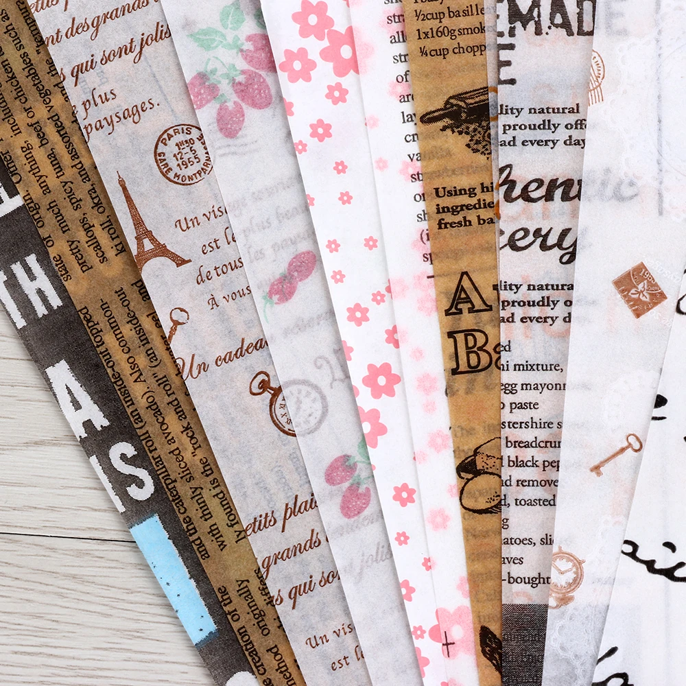 Custom Logo Grease Proof Paper Food Packaging French Fries Burger Cake Sandwich Wrapping Paper Baking Paper