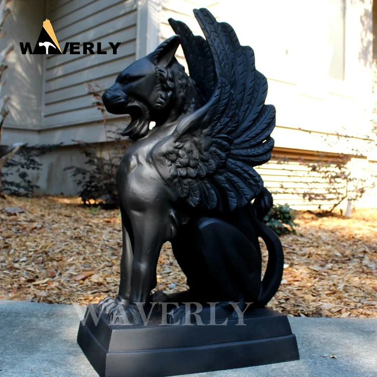 Литая на заказ медная статуя Гриффина Золотая скульптура большого размера бронзовая латунная металлическая Крылатая кошка Горгулья