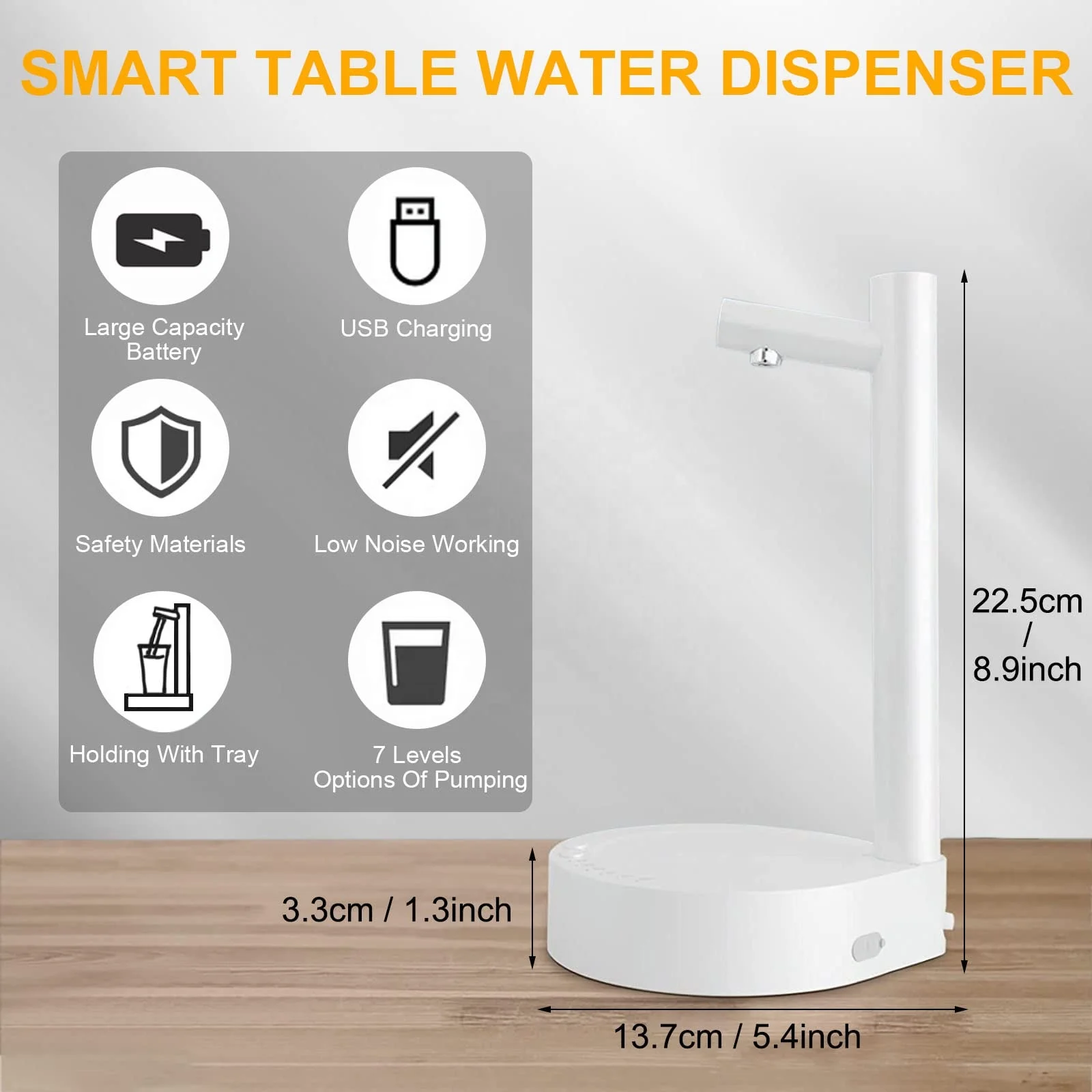 Intelligent Desktop Smart Table Water Pump Barrel Mounted Water Dispenser Removable Automatic Absorber Outdoor