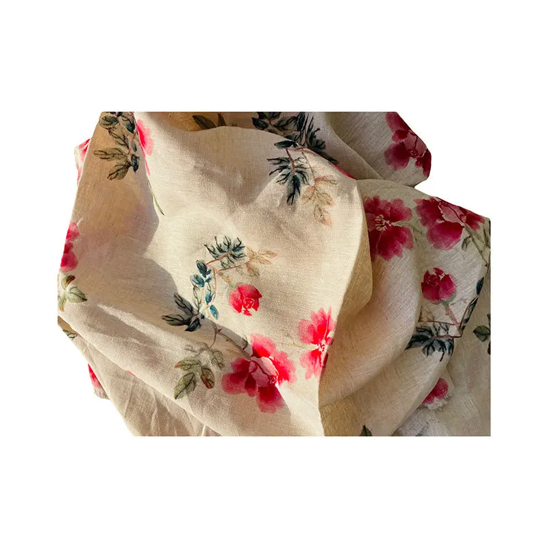 Medium Weight Comfortable Soft High-end Product Plain Dyed Fabric 100% Linen Woven Fabric For Curtain Bedding Cushion