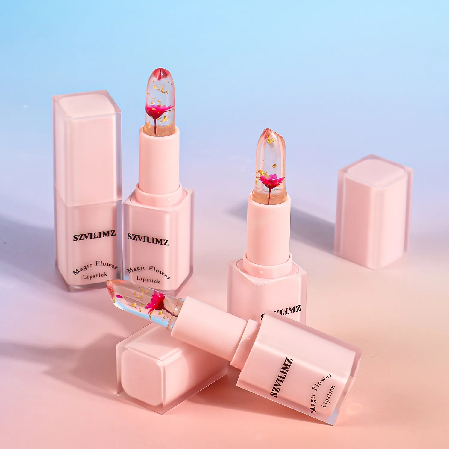 Spot logo Floral Lipstick Moisturizing Lip Care Strawberry Flower Lipstick
