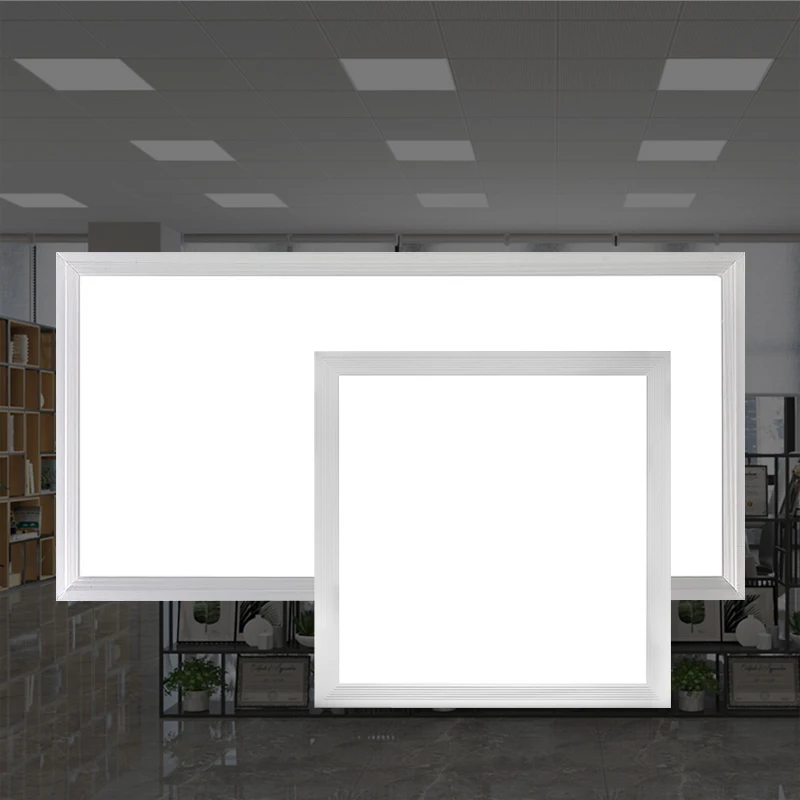 Commercial interior office lighting ceiling recessed square flat led panel LOU UGR13 UGR16 backlit led panel light