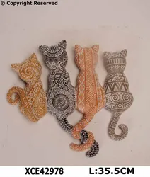 Resin home decorations resin animal figurines four units colors cats group wall hanging sculptural gifts