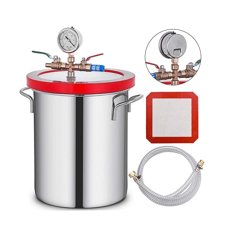 3 Gallon 12L Stainless Steel Vacuum Degassing Chamber standard vacuum chamber for Vacuum Defoaming Barrel