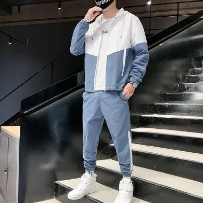 
New Polyester Sports Color Block Mens Tracksuit 