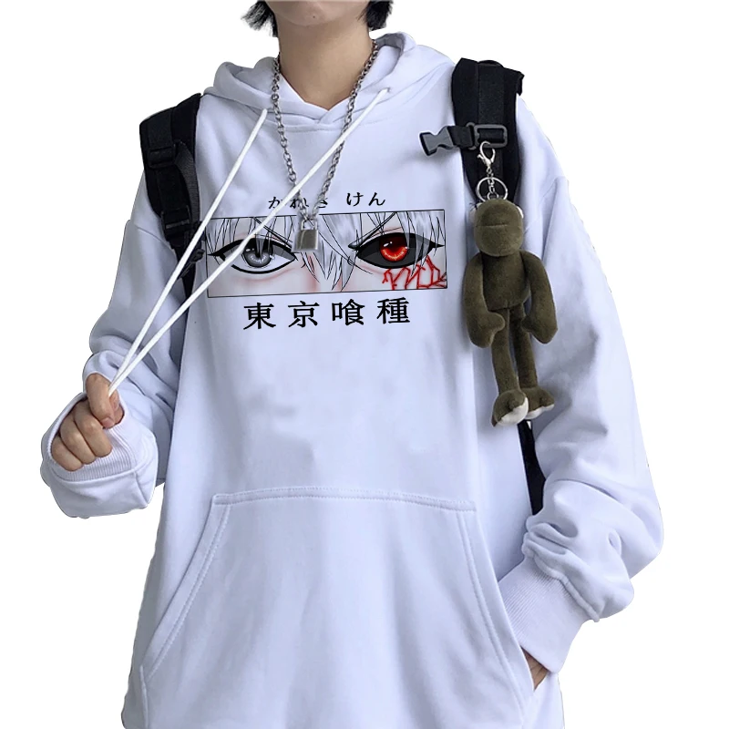 
Tokyo Ghoul hoodie chic Harajuku loose punk sweatshirt Japanese anime Kaneki Ken eye manga print hoodie Gothic Streetwear top 