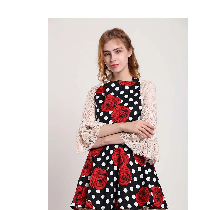 
Comfortable new design custom logo printed apron cotton terry waist kitchen 100%cotton 