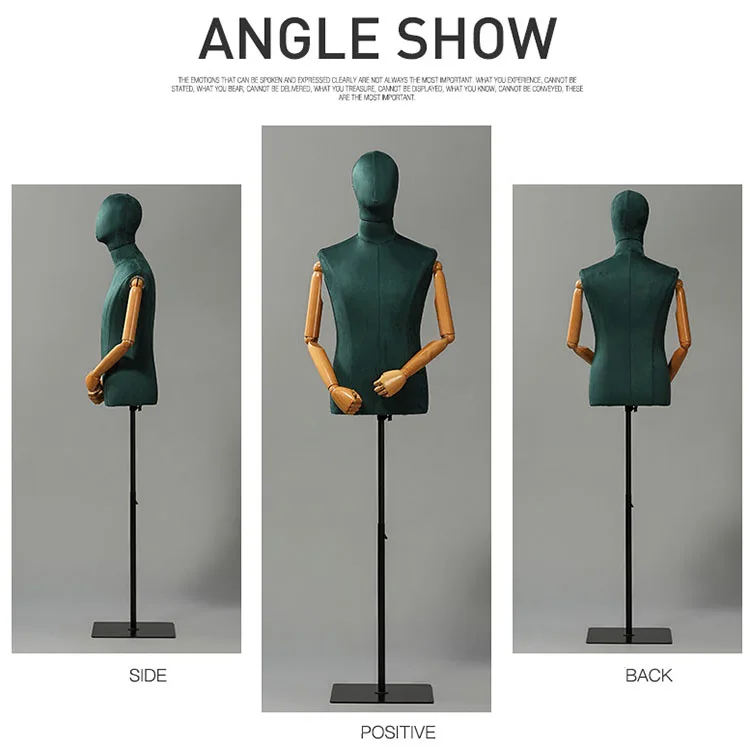 XINJI High Grade Rolling Wheels Stand Model Men Business Suit Mannequin Male Upper Body Suede Mannequins Dummies For Clothes