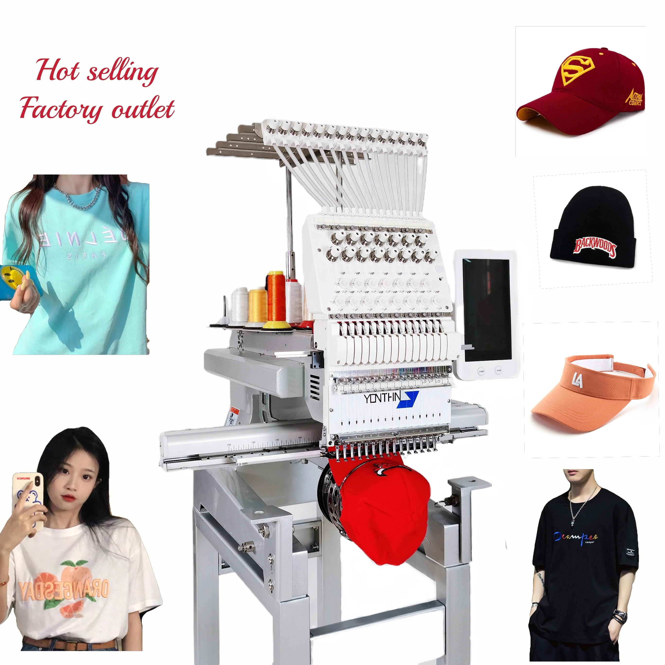 Yonthin factory price for sale industrial computerized embroidery machines 1 head with multi needles  maquina de bordado