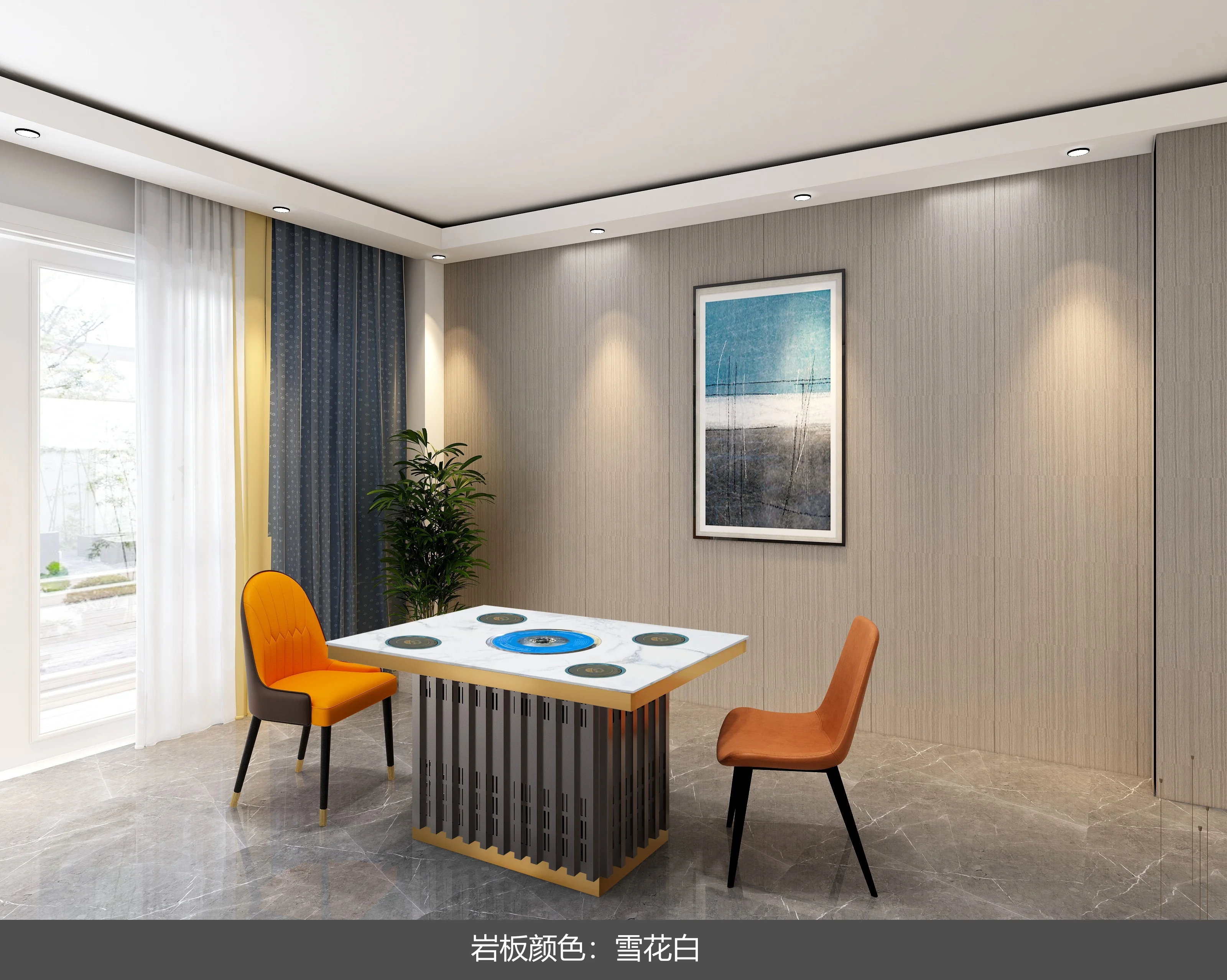 AOPA Hot pot table korean bbq grill table restaurant tables with bbq grill and hotpot