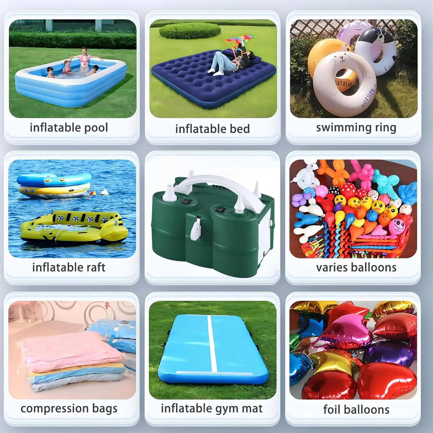 Customizable Multifunctional Party Supplies Dual Nozzle Balloon Blower Electric Pump Garland Arch Kit 100V 600W Air Inflator