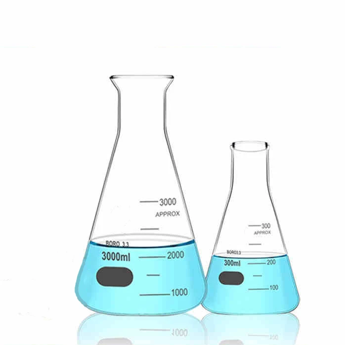 Колба Erlenmeyer из боросиликатного стекла с широким горлышком 50 мл 250 500