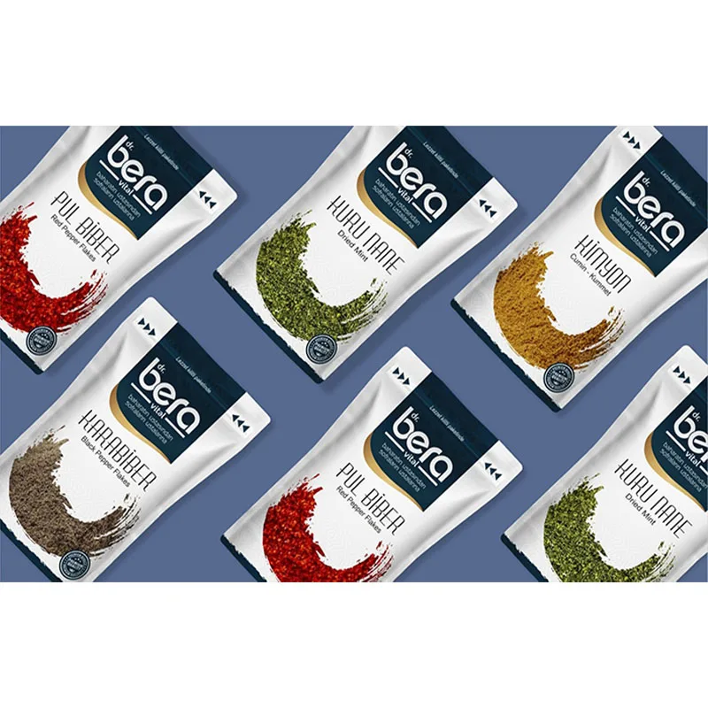 Spice plastic packaging for coconut sugar custom print flexible pouch food package plastic ziplock pouch bag