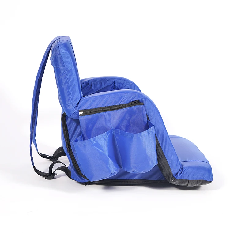 Oeytree Half-fold Stadium Seats with Back Support Portable Floor Chairs with Back and Cushion Reclining Extra Wide Bleacher Seat