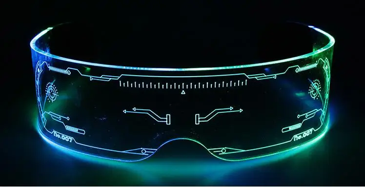 New Product Wedding Party LED Luminous Glasses LED Visor Glasses Colorful Neon Glasses